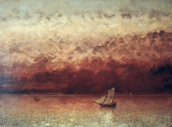 Lake Leman with Setting Sun, c.1876 a Gustave Courbet