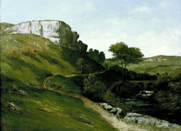 Landscape with River a Gustave Courbet