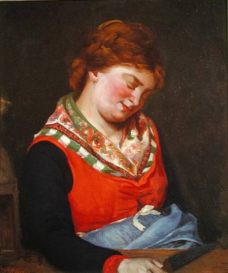 Peasant Woman Sleeping a Gustave Courbet