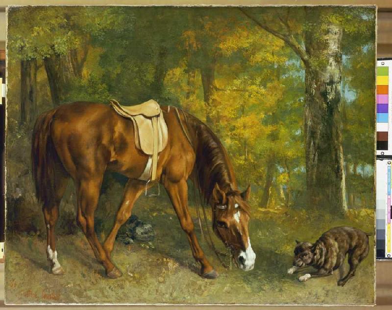 Horse in the woods a Gustave Courbet