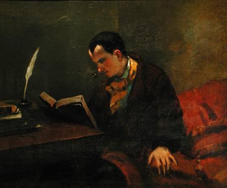 Portrait of Charles Baudelaire (1821-67) a Gustave Courbet