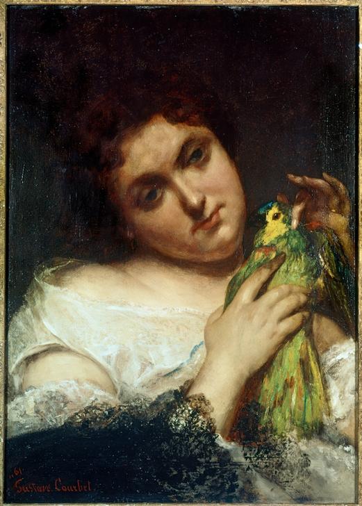 Portrait de femme portant un perroquet (La femme au perroqu a Gustave Courbet