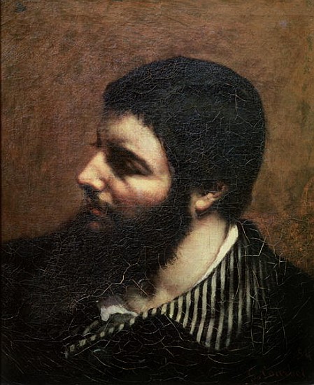 Self Portrait with Striped Collar a Gustave Courbet
