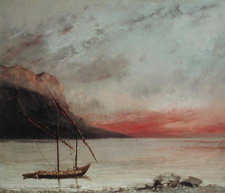 Sunset over Lake Leman a Gustave Courbet
