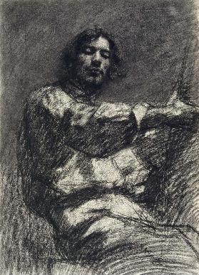 Young Man Sitting, Study. (Self-Portrait At the Easel)