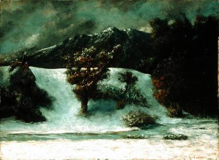 Winter Landscape With The Dents Du Midi a Gustave Courbet