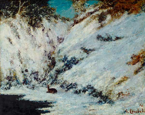Snowy Landscape a Gustave Courbet