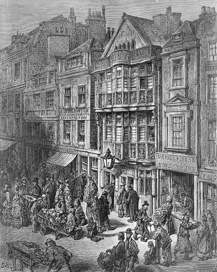 Bishopsgate Street, from ''London, a Pilgrimage'', written by William Blanchard Jerrold (1826-94) &  a Gustave Doré