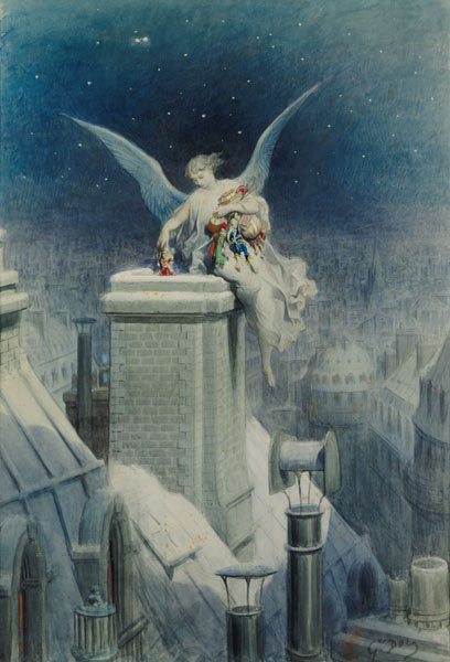 Christmas Eve (w/c & gouache on paper) a Gustave Doré