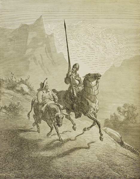 Illustration to the book "Don Quixote de la Mancha" by M. de Cervantes a Gustave Doré