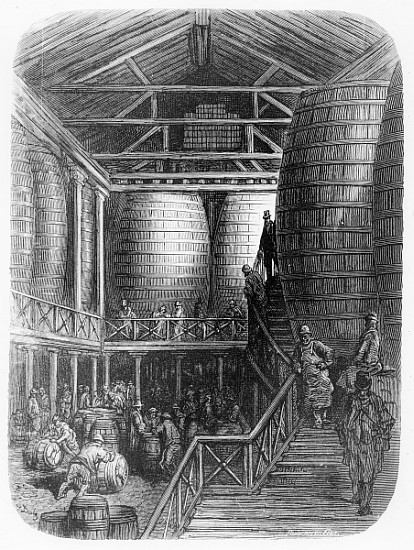 Large barrels in a brewery, from ''London, a Pilgrimage'', written by William Blanchard Jerrold (182 a Gustave Doré
