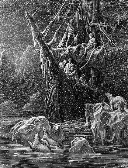 Ship in Antartica, scene from ''The Rime of the Ancient Mariner'' S.T. Coleridge,S.T. Coleridge, pub a Gustave Doré