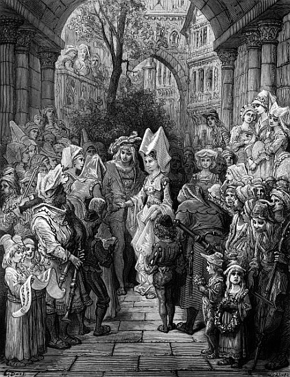 The Bride and Groom entering the hall, scene from ''The Rime of the Ancient Mariner'' S.T. Coleridge a Gustave Doré