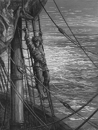 The Mariner describes to his listener, the wedding guest, his feelings of loneliness and desolation  a Gustave Doré