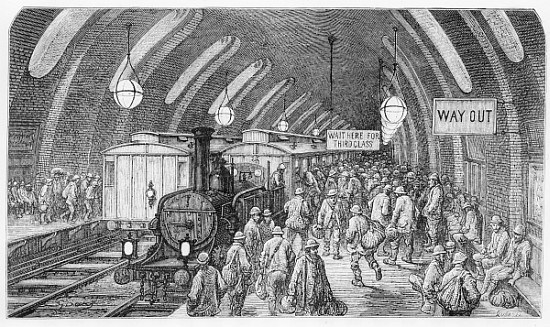 The workmen''s train, from ''London, a Pilgrimage'', written by William Blanchard Jerrold (1826-94)  a Gustave Doré