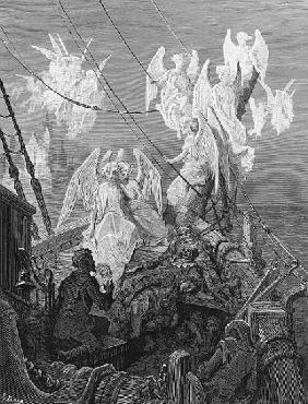 The mariner sees the band of angelic spirits, scene from ''The Rime of the Ancient Mariner'' S.T. Co