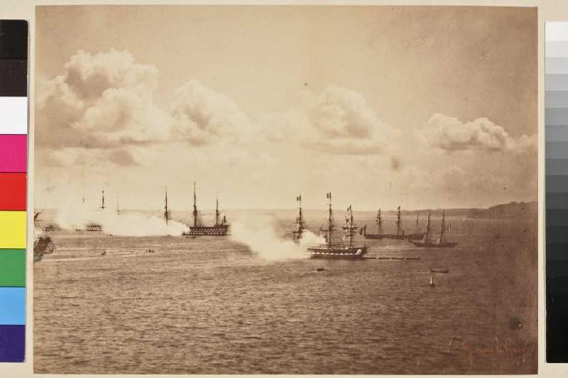 Salut der französischen Flotte vor Cherbourg a Gustave Le Gray
