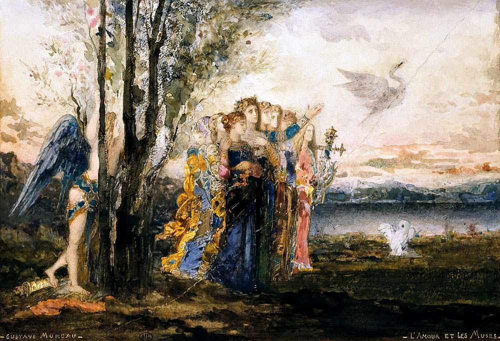 Cupid and the Muses a Gustave Moreau