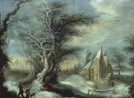 Winter Landscape with a Woodcutter a Gysbrecht Lytens or Leytens