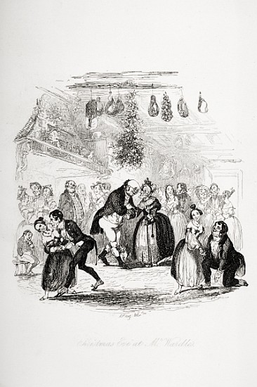 Christmas Eve at Mr. Wardle''s, illustration from `The Pickwick Papers'' Charles Dickens (1812-70) p a Hablot Knight (Phiz) Browne