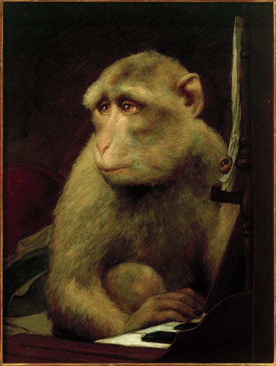 Kleiner Affe am Klavier a Haeckel Ernst