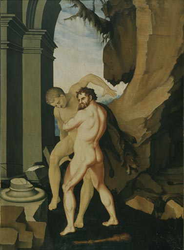 Herkules und Antaeus a Hans Baldung Grien