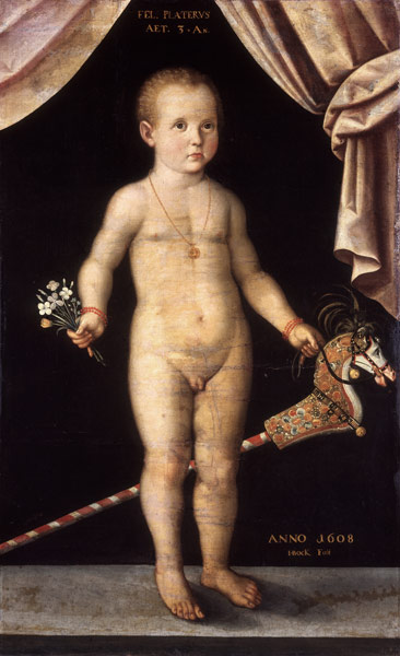 Portrait of 3-year-old Felix flat II. with hobby-horse. a Hans Bock il vecchio