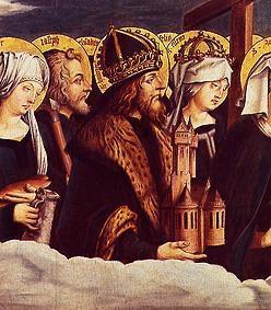 Emperor Heinrich and three other saints detail of the All Saints' Day altar a Hans Burgkmair il vecchio