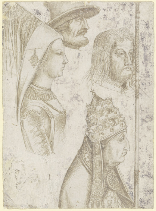 Four studies of heads a Hans Holbein d. Ä.