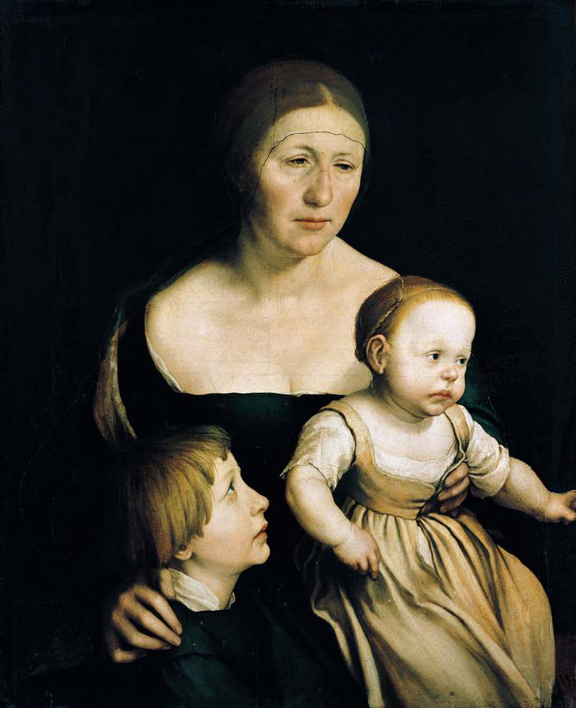 Family picture. The wife of the artist with the two older children a Hans Holbein Il Giovane