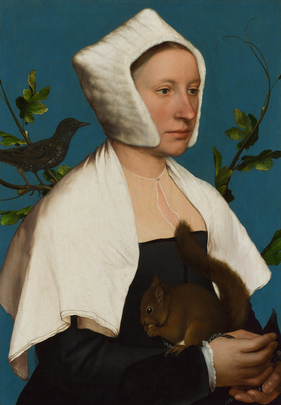 Lady with a Squirrel and a Starling a Hans Holbein Il Giovane