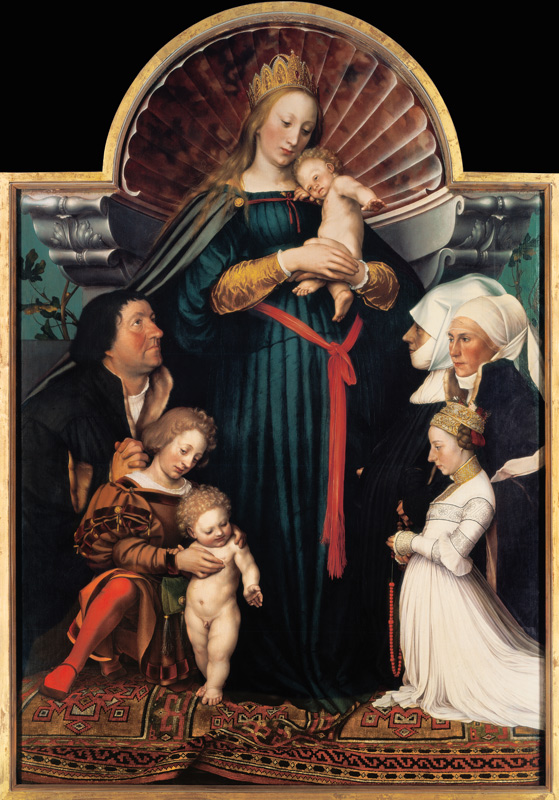 Madonna with child and founders (sucked intestines city dwellers Madonna) a Hans Holbein Il Giovane