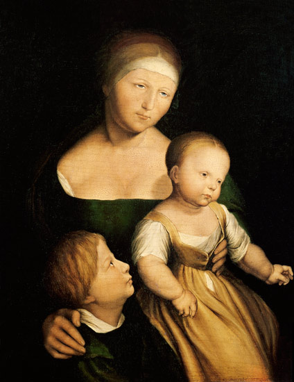 The Artist's Wife and Children a Hans Holbein Il Giovane