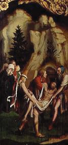 The burial Christi. Panel raked the passion altar below. a Hans Holbein Il Giovane