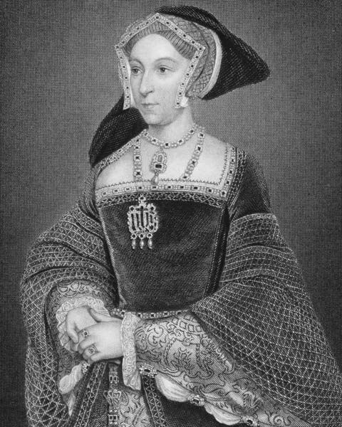 Portrait of Jane Seymour (c.1509-37) from 'Lodge's British Portraits', 1823 (engraving) a Hans Holbein Il Giovane