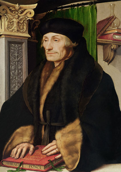 Portrait of Erasmus, 1523 (oil and egg tempera on panel) a Hans Holbein Il Giovane