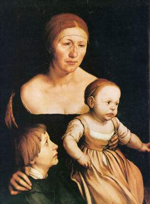 Taking leg woman with the two older children away a Hans Holbein Il Giovane
