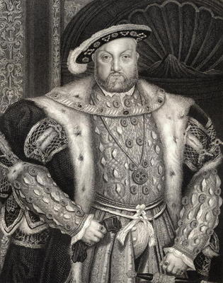 Portrait of King Henry VIII (1491-1547) from 'Lodge's British Portraits', 1823 (litho) a Hans Holbein Il Giovane