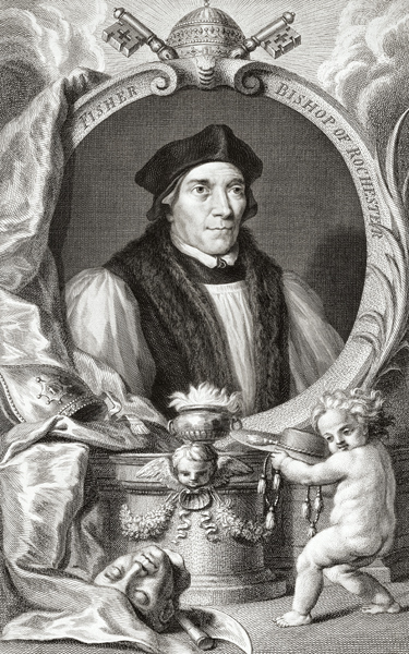 John Fisher, Bishop of Rochester; engraved by Jacobus Houbraken, c.1738-42 a Hans Holbein il Giovane. (Laboratorio )