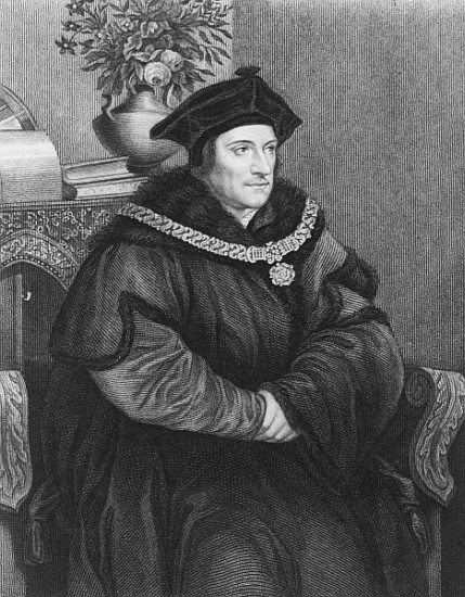 Sir Thomas More (1477-1535) a Hans Holbein il Giovane. (Laboratorio )