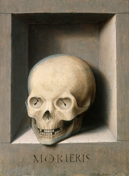 Skull  - back of the Johannes and Veronika-Diptychon a Hans Memling