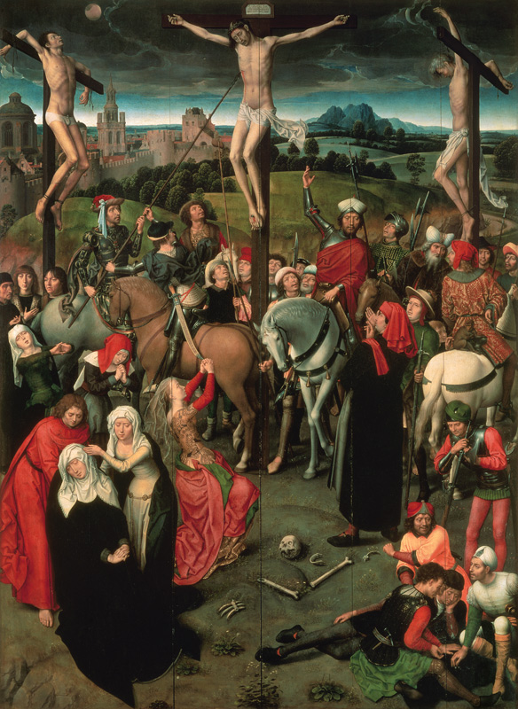 Passion altar middle panel (special day -- view) a Hans Memling