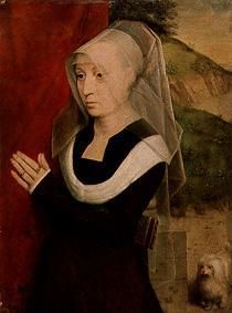 Portrait of a praying woman. a Hans Memling