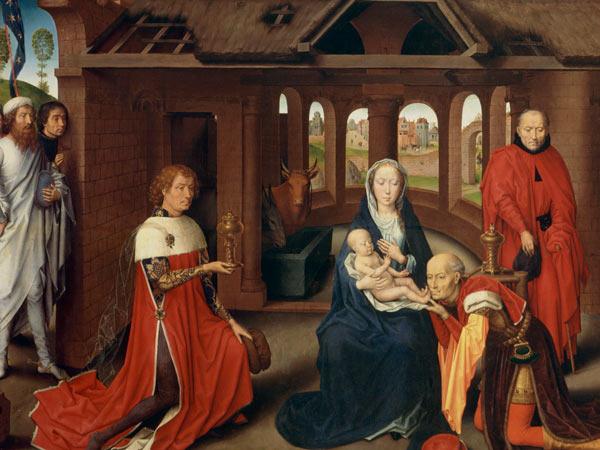 Adoration of the Magi, central panel of the Triptych of the Adoration of the Magi a Hans Memling
