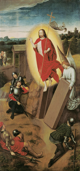 The resurrection Christi. ReTafel of a house winged altar a Hans Memling