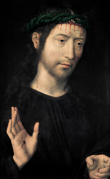 The Man of Sorrows Blessing a Hans Memling