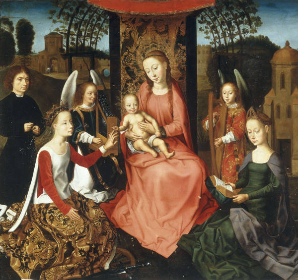 Memling Copy / Mary w.Child, Catherine.. a Hans Memling