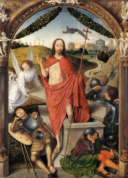 The Resurrection, central panel from the Triptych of the Resurrection a Hans Memling