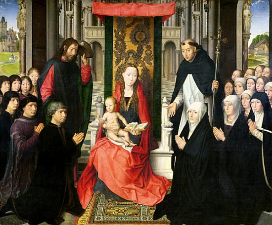 The Virgin and Child with St. James and St. Dominic Presenting the Donors and their Family, known as a Hans Memling