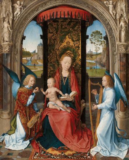 Madonna and Child with two Angels